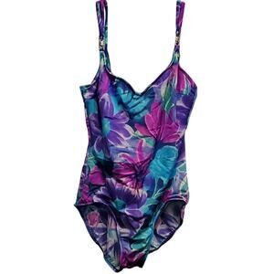 Elisabeth Stewart Floral One Piece Swimwear Plus Size 14